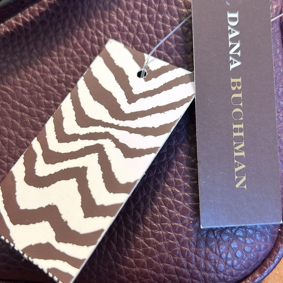 Nwt Dana Buchman Wristlet Purple Pebbled Faux LeatherbBrown Zedbra Interior - Picture 8 of 8